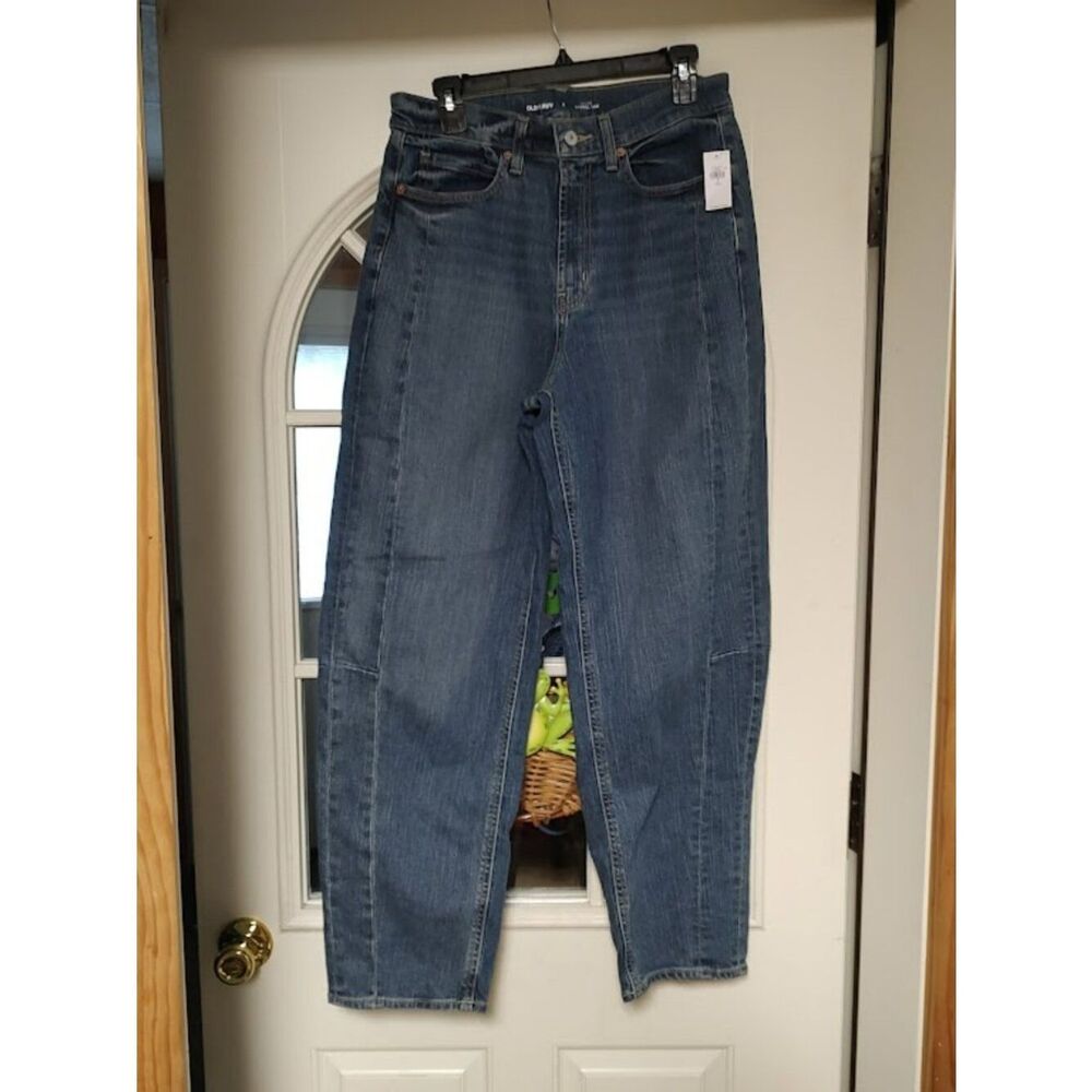 New Old Navy High Rise Barrel Leg Jeans Size Women's 8 Tall